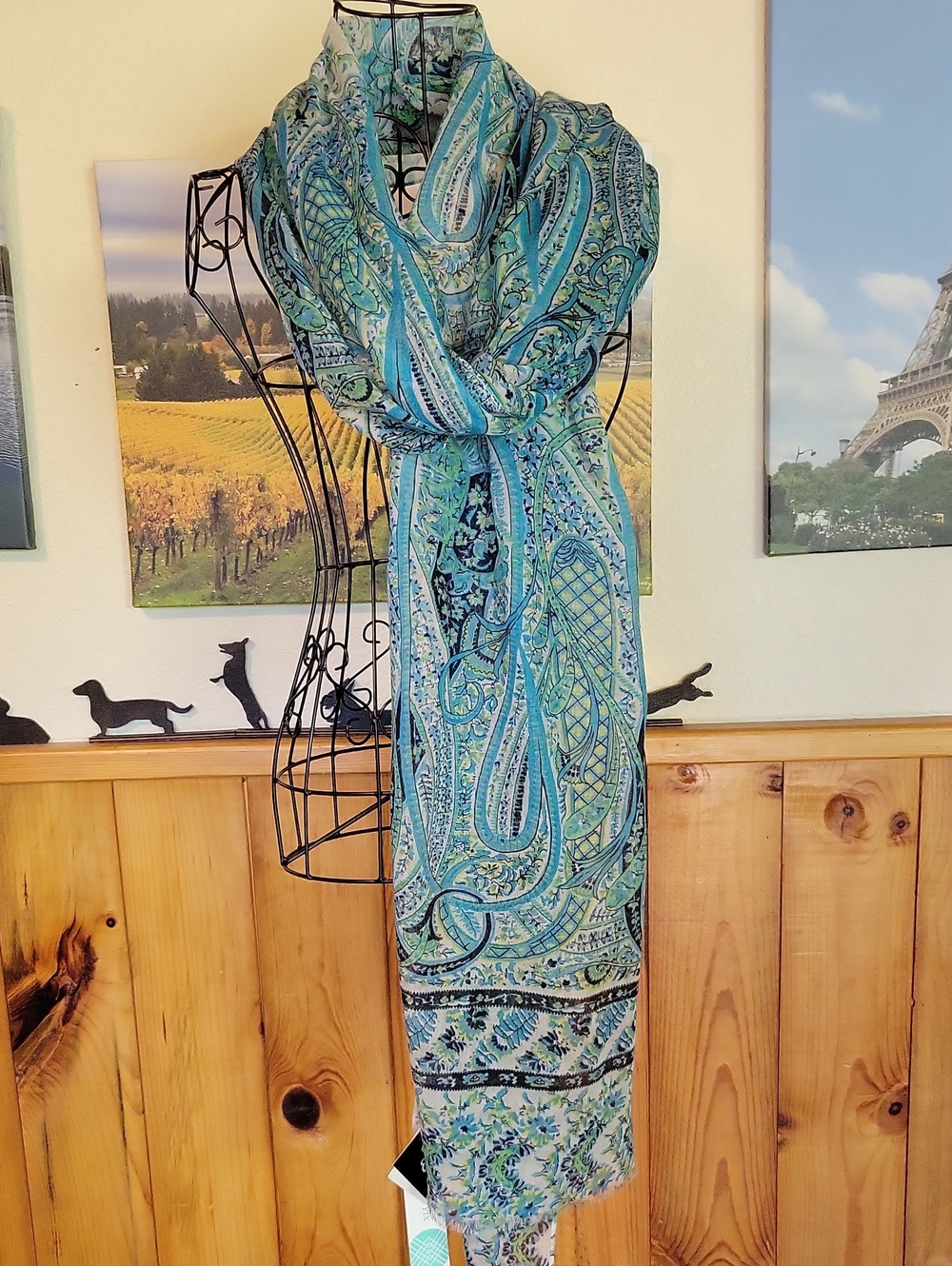 Echo Blue Green Paisley Scarf